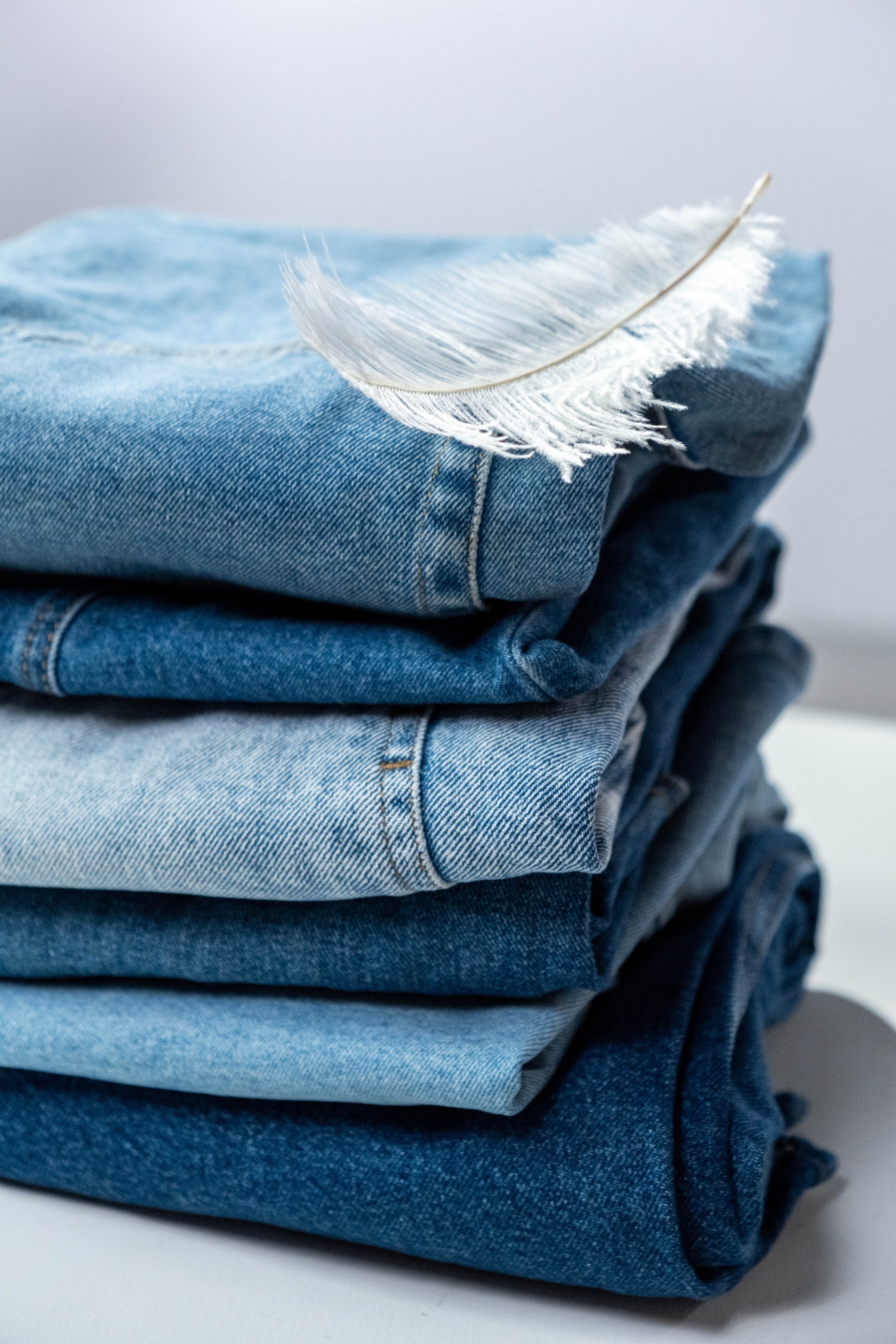 Stack of Folded Denim